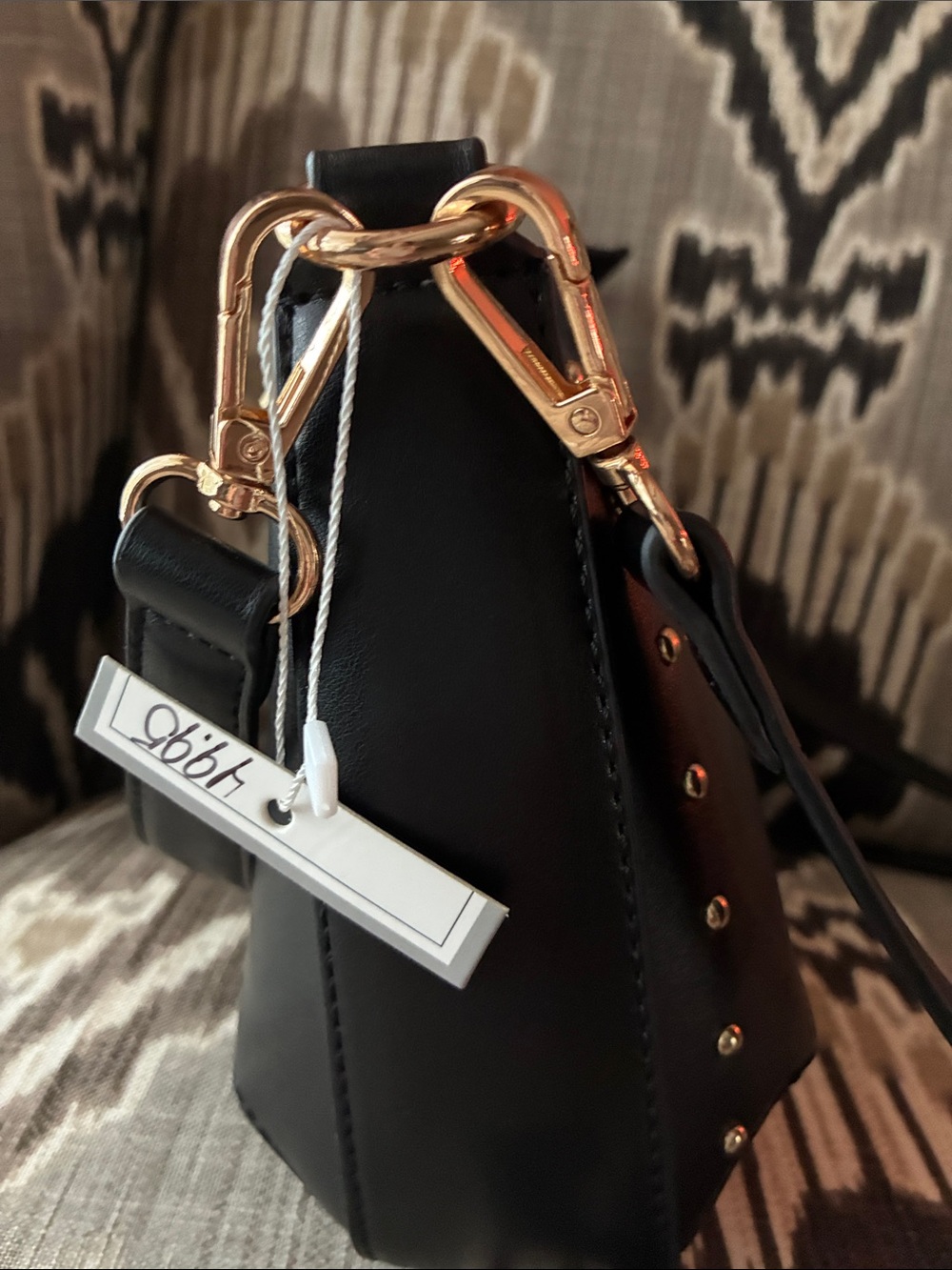 NWT Jen & Co Carmen Vegan Gold Stud Black Crossbody - Picture 4 of 14
